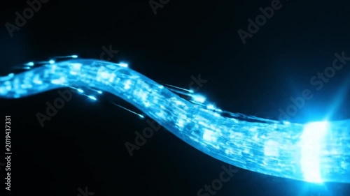Viscous Glowing Substance Behaving Like Intelligent Digital Data Flow