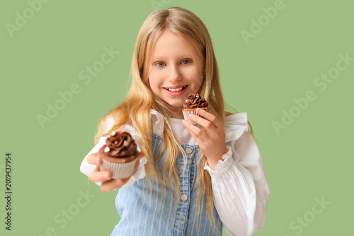 Cute little girl with sweet...