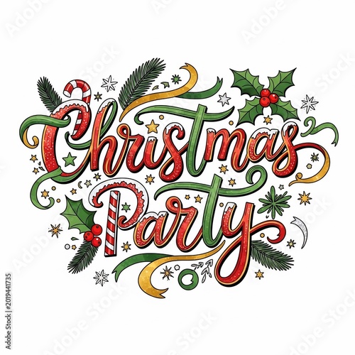 Whimsical Holly & Ribbon Carol