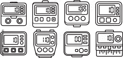 Tableau sur toile Simple calculator icons set with addition subtraction and multiplication symbols