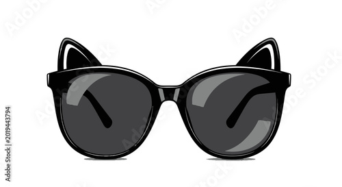 Schilderij op canvas Black Cat Ear Sunglasses Fashion Accessory
