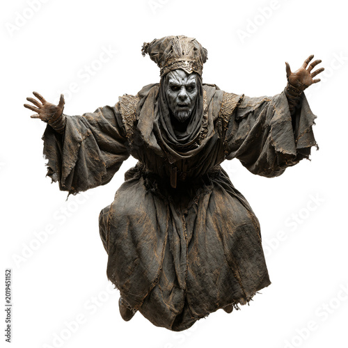Принти на полотні Spooky Sorcerer Transparent Background Isolated Stock Photo