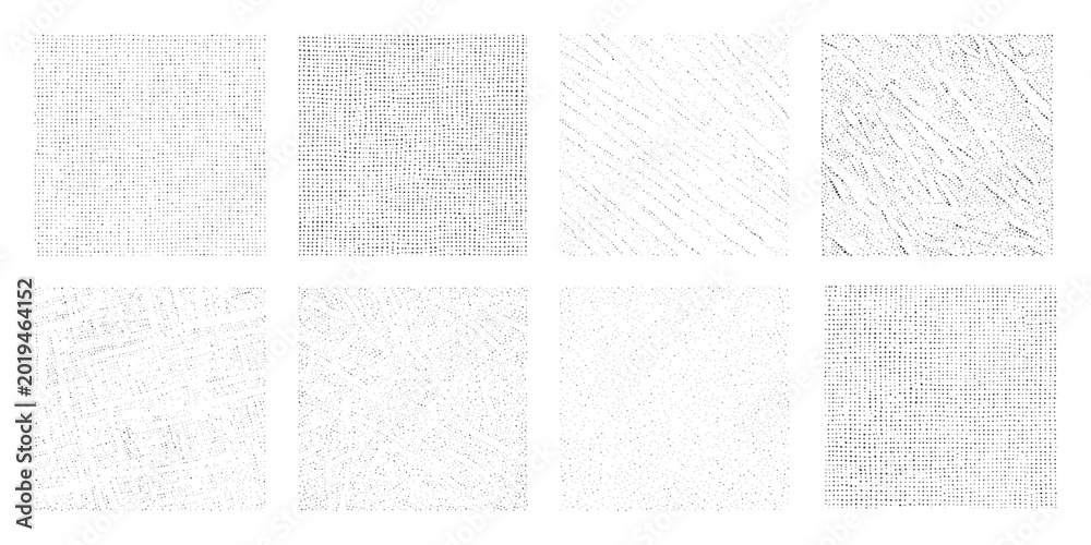 Fototapeta premium Collection of eight unique set halftone texture backgrounds for design