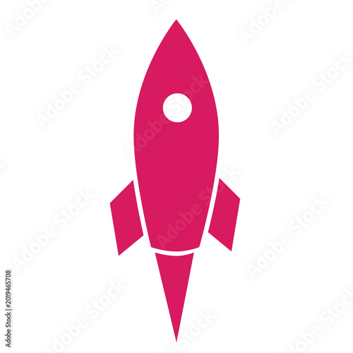 Foto Magenta Rocket Icon, symbol PNG, Isolated on Transparent Background