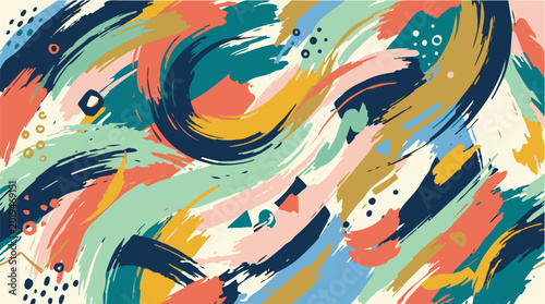 Photos Abstract artistic brush stroke background with colorful paint swashes, textured splashes, and modern expressive vector design