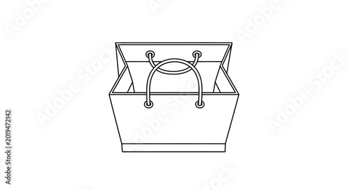Open shopping bag illustration isolated on white background for commerce