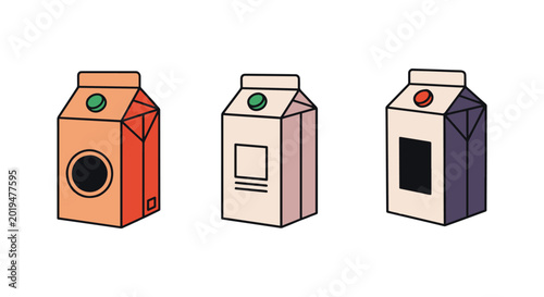 Carton Line art vector set abstract decorative illustration