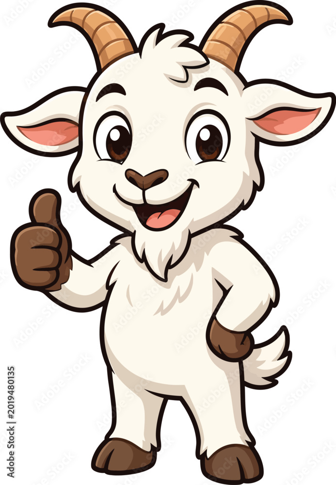 Obraz premium Cute Goat Mascot Cartoon Character Illustration