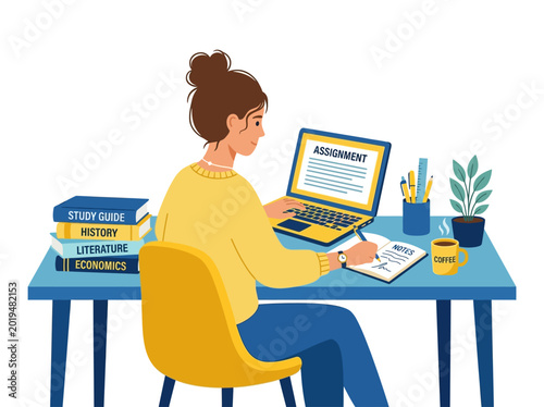 Woman Using Laptop Computer.