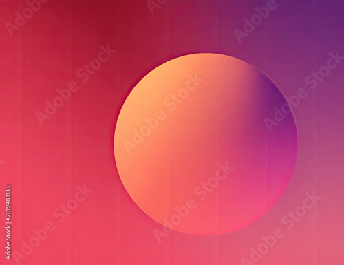 Vibrant gradient sphere with soft shadows on a warm, colorful background