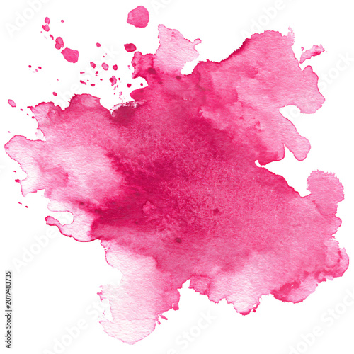 Pink Watercolor Stain on Transparent Background: Professional Design Element Usage and Application
