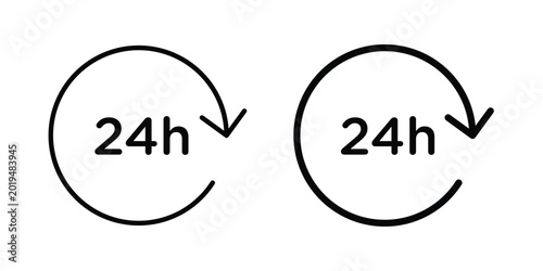 Bilde på lerret 24 hours icon on white background.