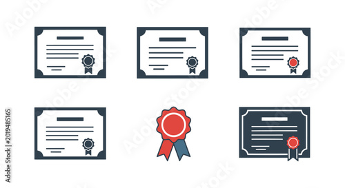 certificate Line art vector simple abstract design illustration