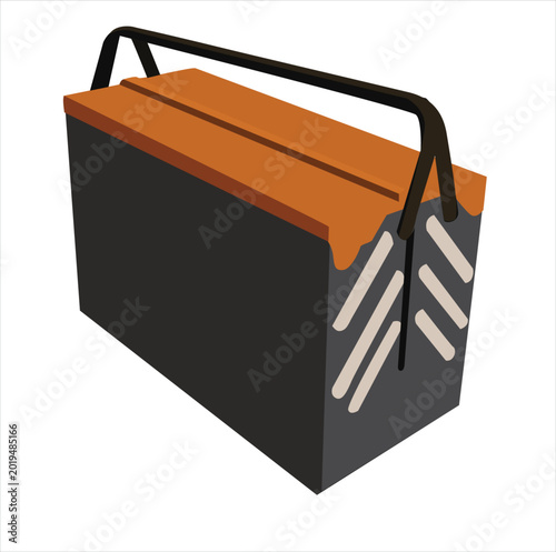 work tool storage box. Toolbox Flat Vector 
