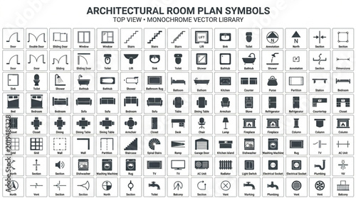 Architectural Room Plan Symbols Guide.