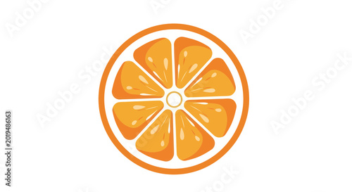 Fresh Orange Slice Icon, Citrus Fruit Graphic, Healthy Food Symbol