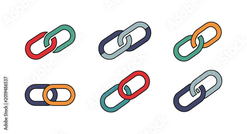 chain link Line art vector simple clean illustration