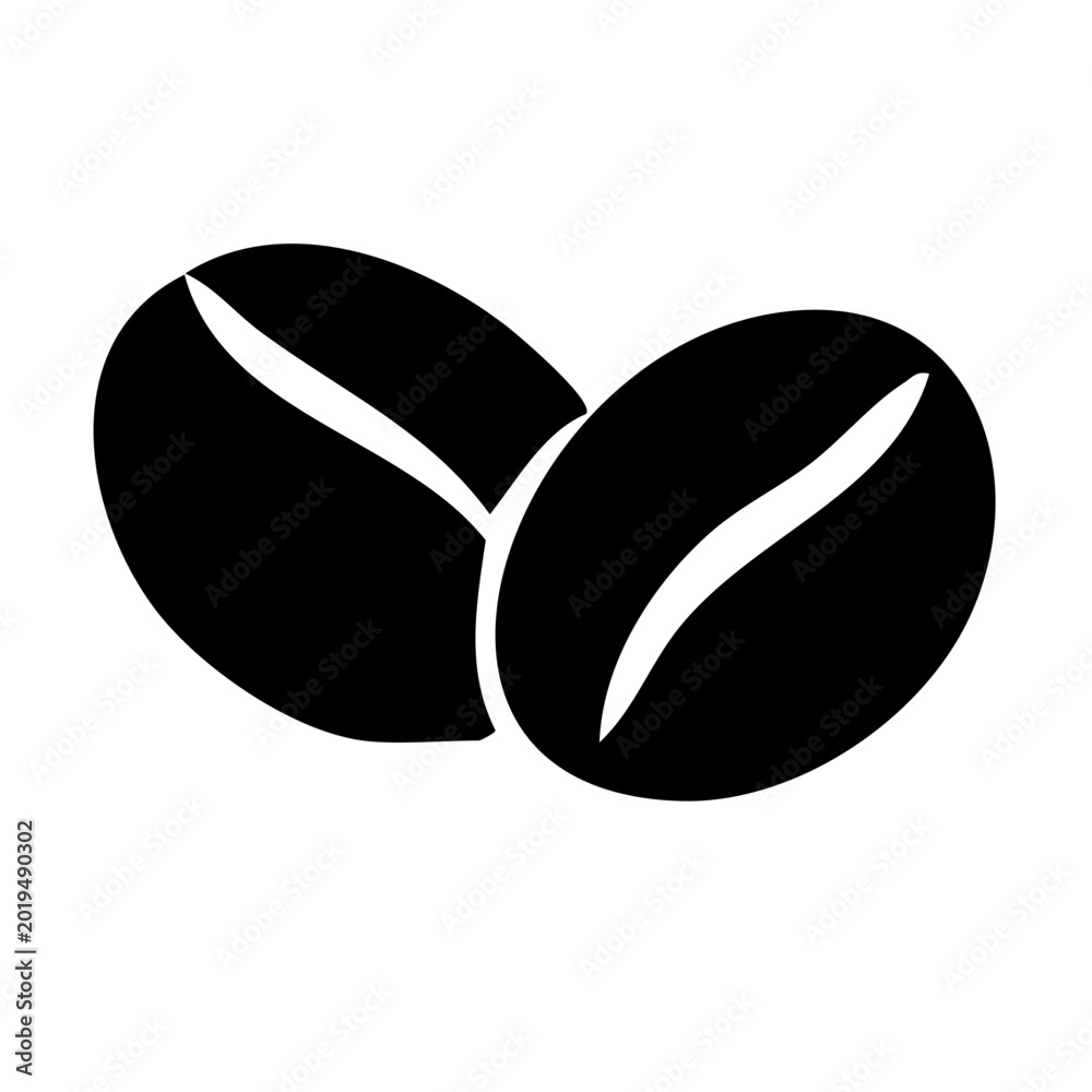 Obraz premium Coffee Bean Silhouette Vector Icon