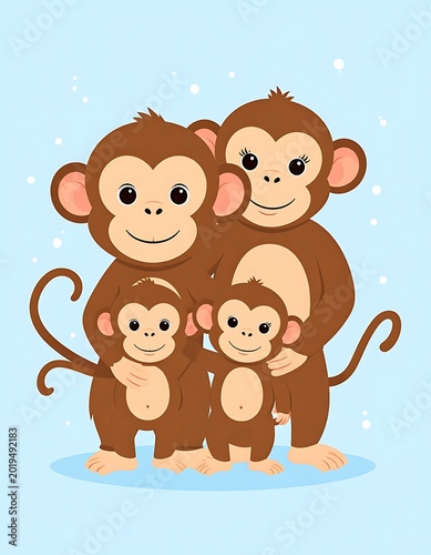 A cartoon illustration of three monkeys stacked on each other