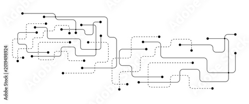 Vector abstract geometric technology and connection concept.