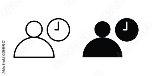 Foto Office hours icon on white background.