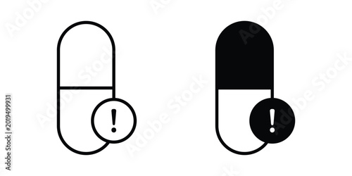 Obraz na plátně Overdose icon on white background.