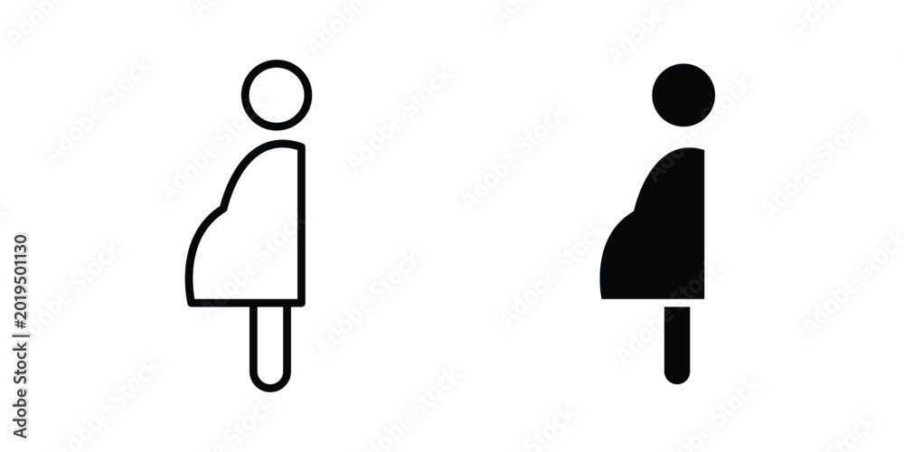 Fototapeta premium Pregnancy icon on white background.