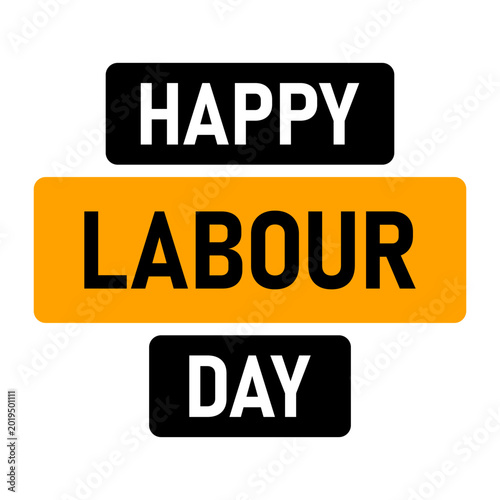 Happy Labour Day minimalist text labels. Vector illustration