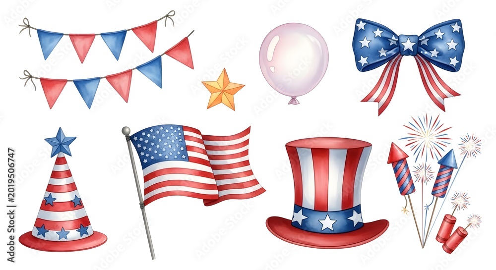 Obraz premium Independence day patriotic party decorations