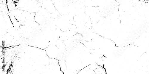 Vászonkép Black grunge texture with cracks and scratches on white background vector illust