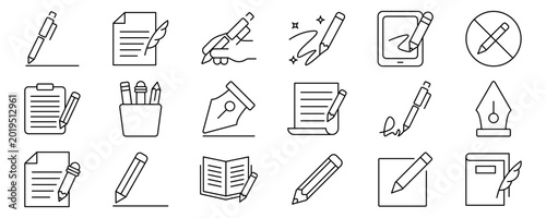 Fényképezés Writing icon set