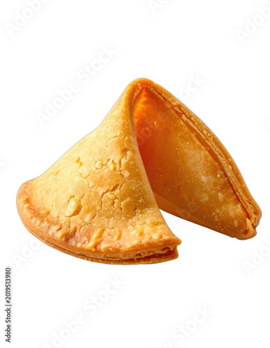 A close-up studio shot of a fortune cookie against a black background.