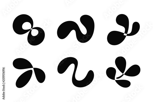 Abstract organic shapes on white background