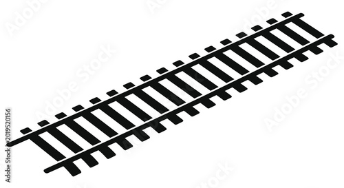 Foto railroad track silhouette on a white background