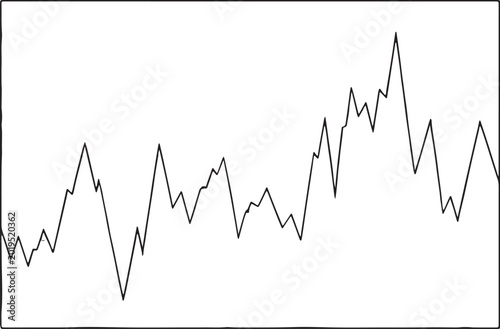 Obraz na plátně Black jagged line graph on white background