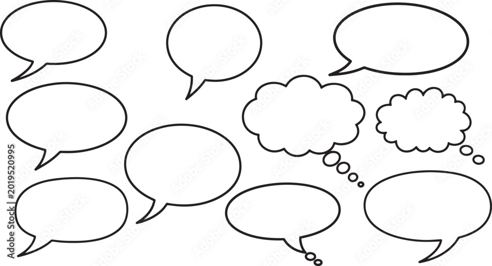 Fototapeta premium Collection of hand-drawn speech and thought bubbles