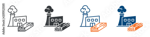 Foto Timber Industry Icon Set Multiple Style Collection