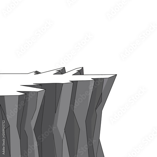 Jagged Cliff Edge Abstract Minimalist Background, Geometric Rock Formation