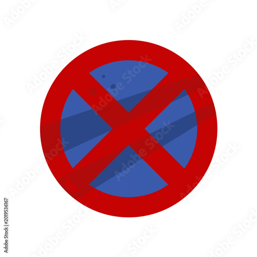 No parking road sign vector icon