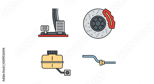 Brake Line art vector set creative abstract simple shapes