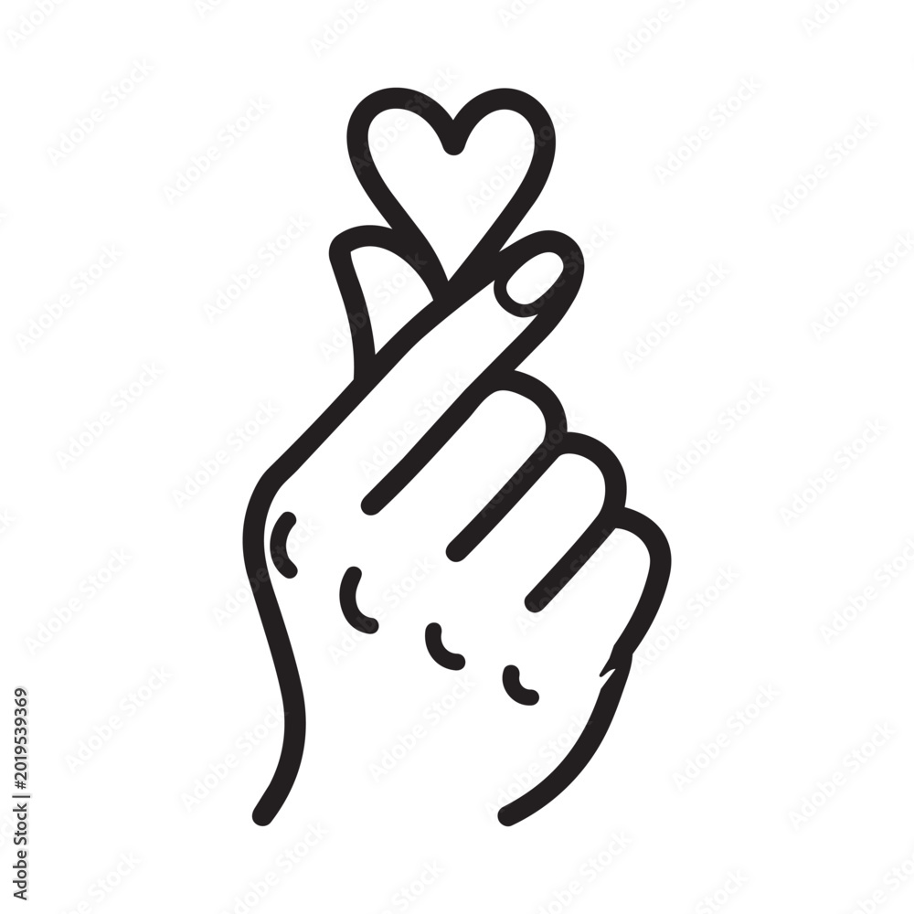 Obraz premium Korean love sign. Finger love symbol icon