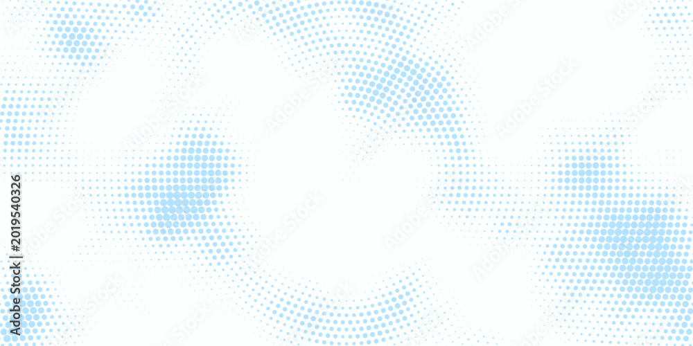 Fototapeta premium Cute baby blue comic style background featuring vintage halftone dots, ideal for baby shower cards, nursery designs, and celebration templates.
