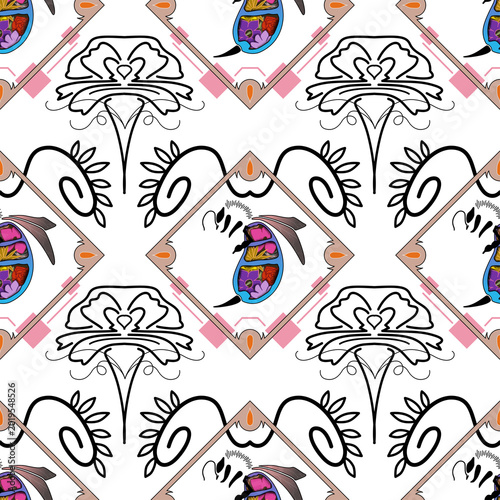 Abstract pattern, Geometric symmetrical, Ornament decorative bee
