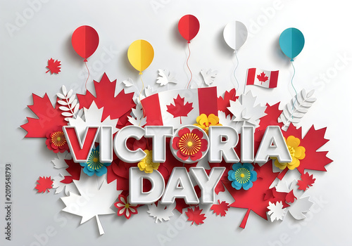 Victoria day celebration in canada with colorful decorations