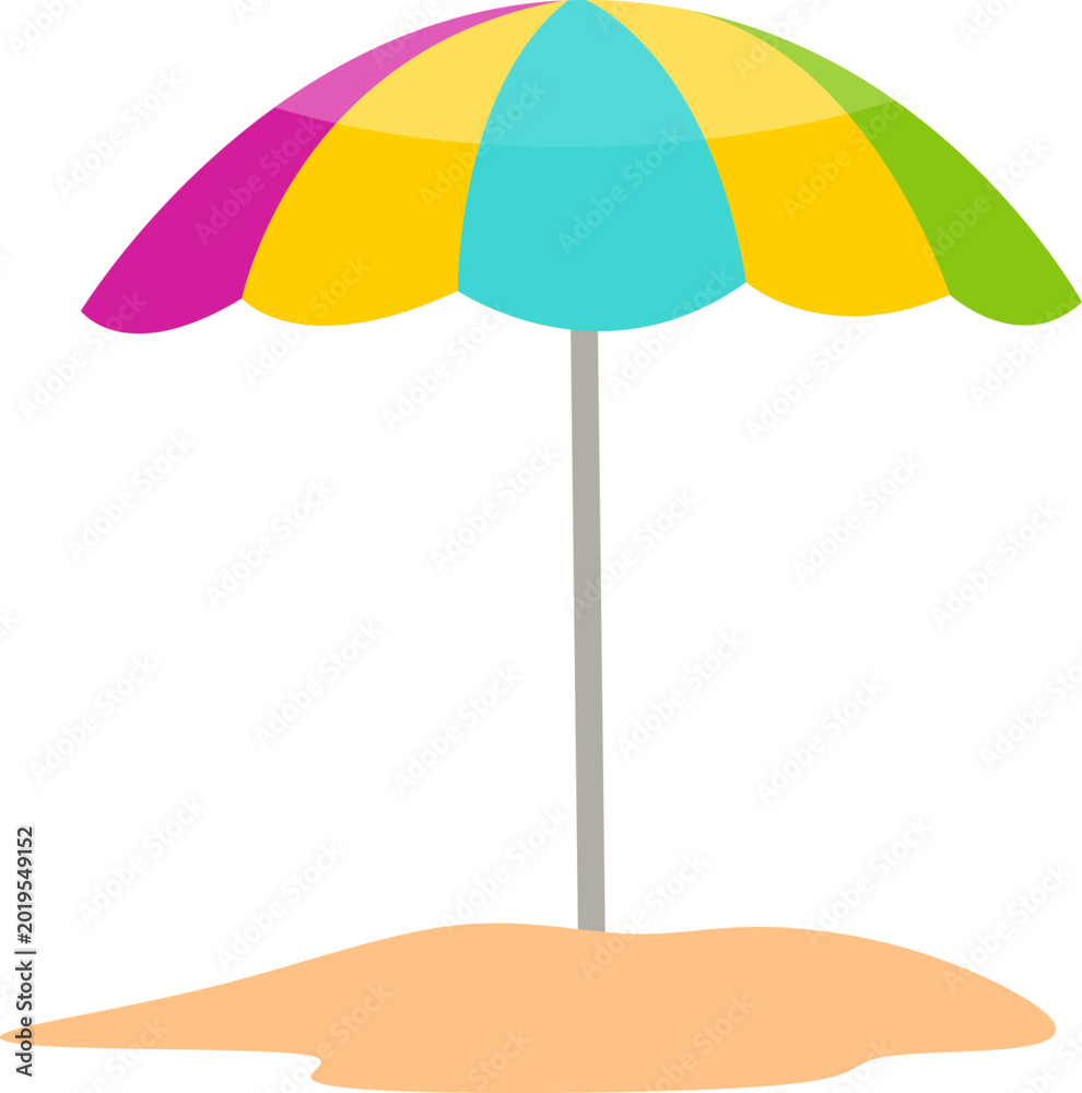 Obraz premium Beach Umbrella Summer Illustration