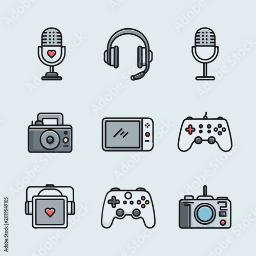 Collection of gaming and recording devices.