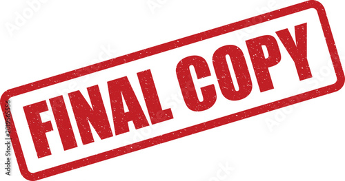 Valokuva Red grunge stamp indicating the definitive final copy of a document, ready for o