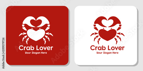 Fotografie Crab Lover Vector Logo