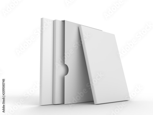 Tableau sur toile Slipcase book mockup with clean white hardcover packaging on  background