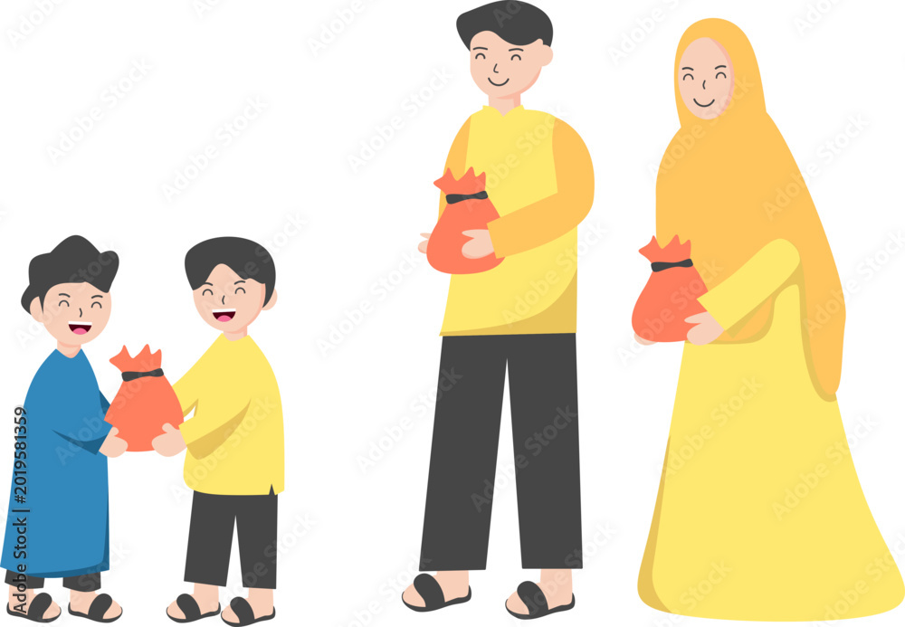 Fototapeta premium Happy Muslim Family Celebrating Eid al-Adha